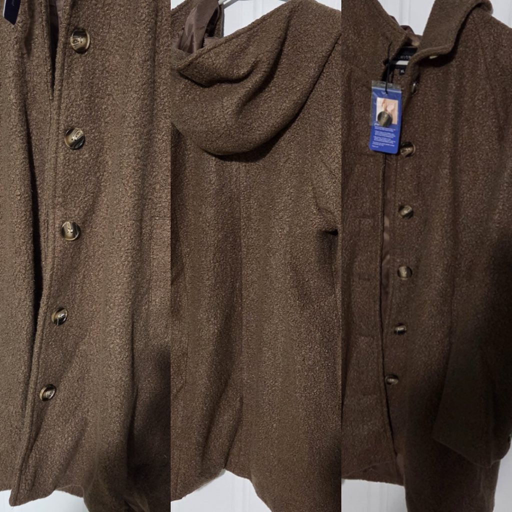 Women's Oversized Hooded Fleece Coat – Brown
