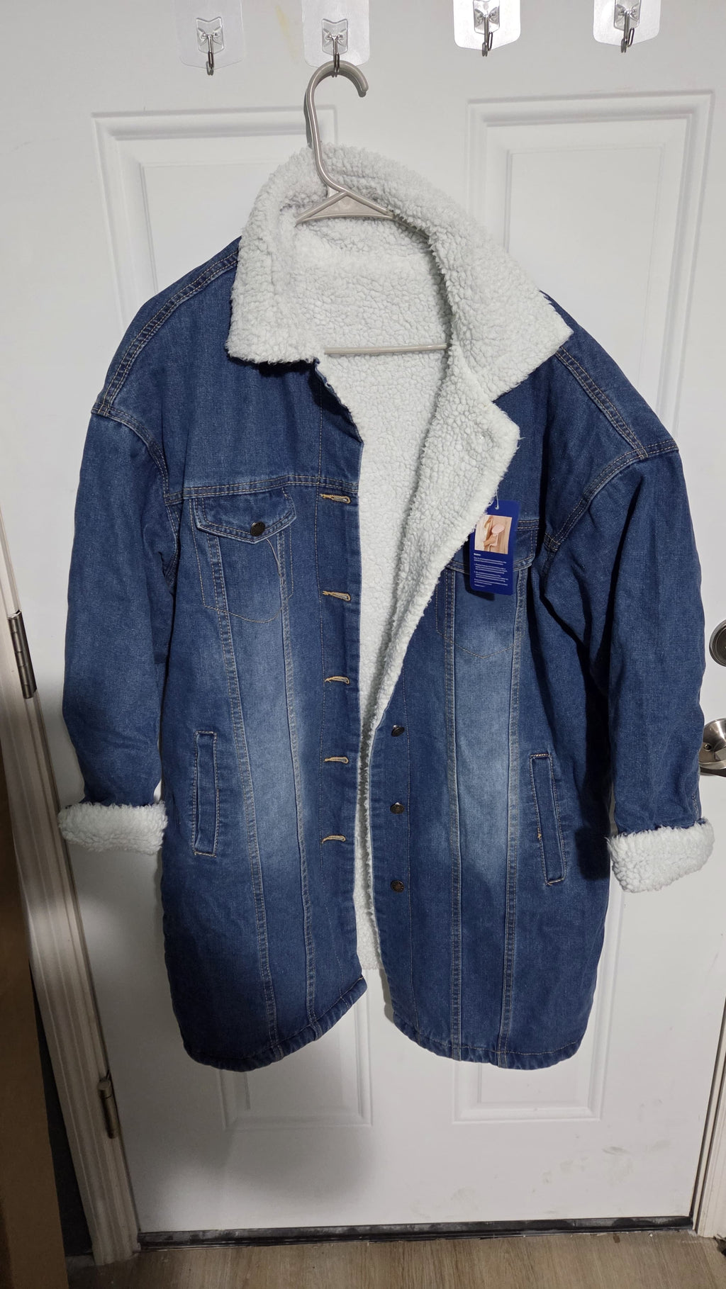 Cozy Oversized Sherpa-Lined Denim Coat