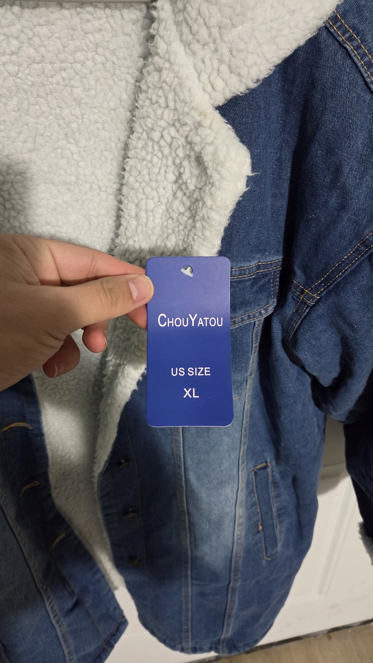 Cozy Oversized Sherpa-Lined Denim Coat