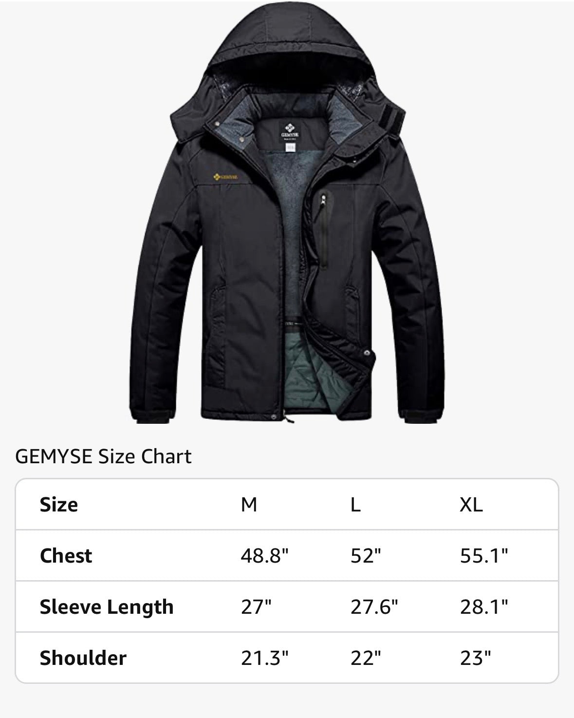GEMYSE Men's Winter Ski Jacket – Waterproof & Windproof Snow Coat